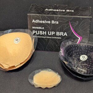 New open box Adhesive Bra Strapless Sticky Invisible Push up cup size: D